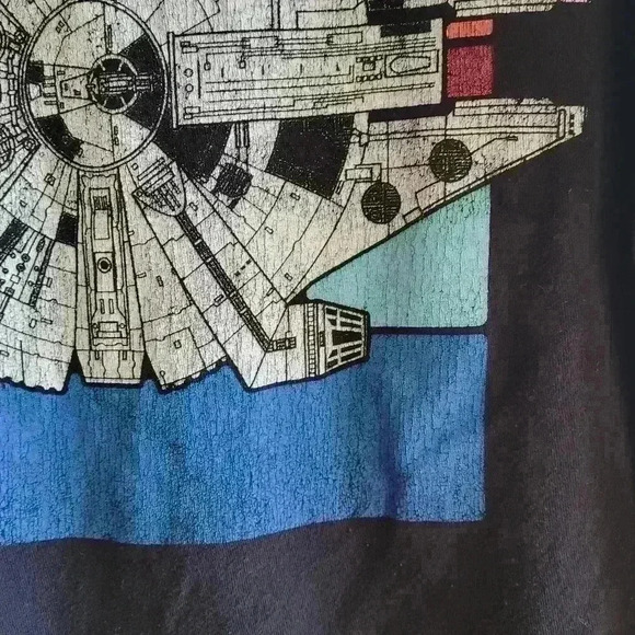 Star Wars Millennium Falcon T-Shirt Men's XL Short Sleeve Graphic Black - Picture 11 of 11